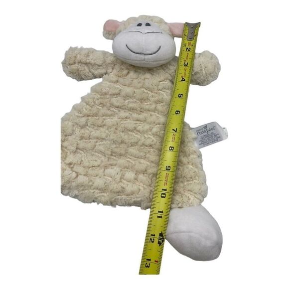 Demdaco Sheep Lamb Lovey Security Blanket Cream White Plush Rattle Nat Jules - Picture 7 of 8